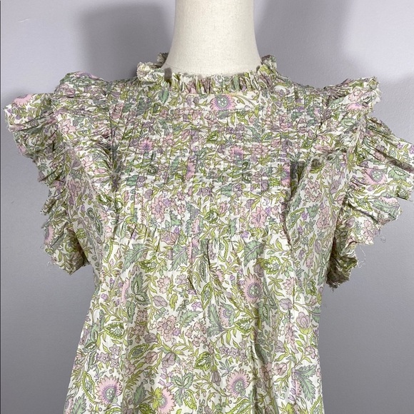 House of Harlow Floral Josepha Pastel Ruffle Blouse size medium - Picture 3 of 11